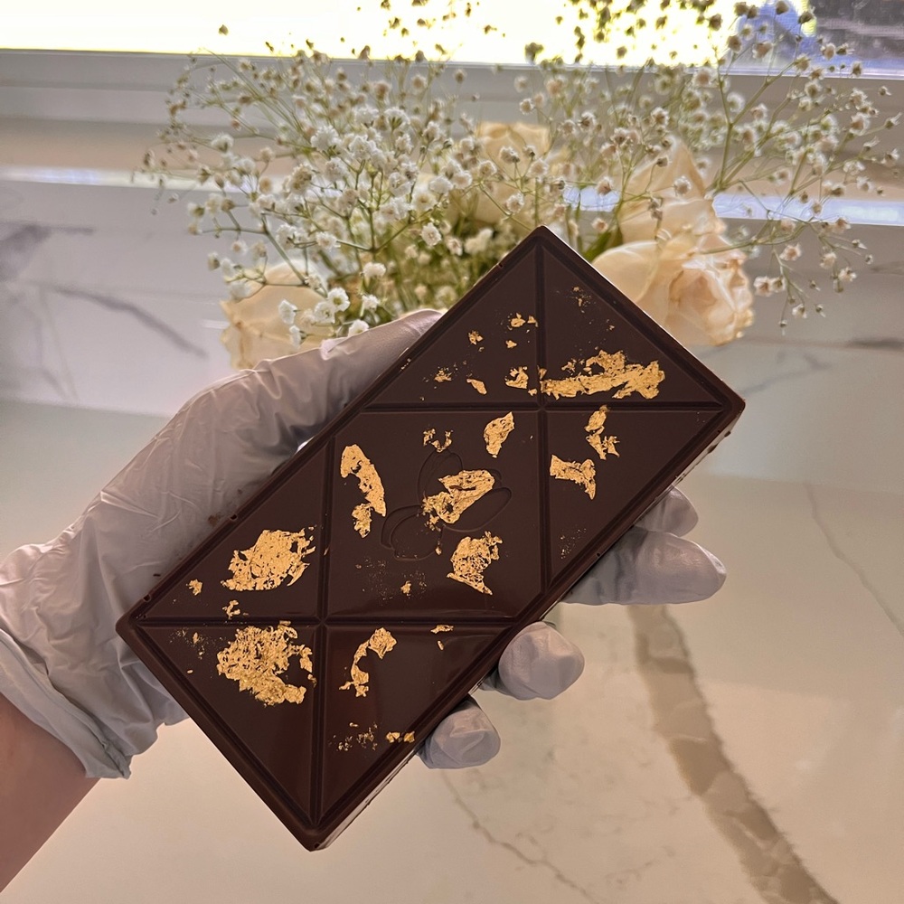 Rich 24k gold flaked Dubai chocolate